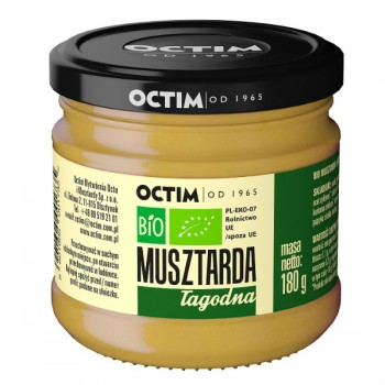 Octim | Musztarda łagodna z octem cydrowym BIO 180g