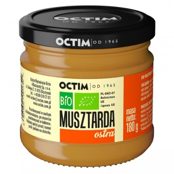 Octim | Musztarda ostra z octem cydrowym BIO 180g