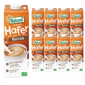 Natumi | 8x Napój owsiano - sojowy barista bez dodatku cukrów BIO 1l 
