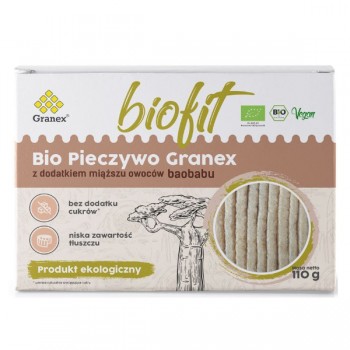 Granex | Pieczywo chrupkie z dodatkiem miąższu z owoców baobabu bez dodatku cukru BIO 110g