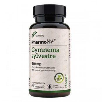 PharmoVit | Gymnema sylvestre 360 mg Ekstrakt standaryzowany 25% kwasu gymnemowego 90 kaps (krótki termin)