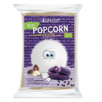 PopCrop | Popcorn z niebieskiej kukurydzy z masłem shea i solą do przygotowania w mikrofalówce bezglutenowy BIO 100g