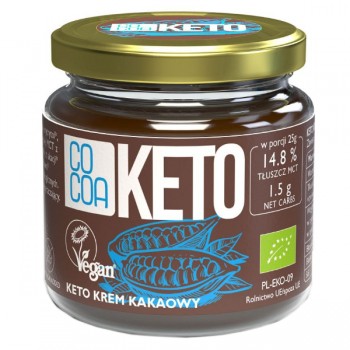 Cocoa | Krem kakaowy keto z olejem MCT bez dodatku cukru bezglutenowy BIO 200g