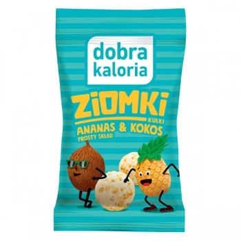 Dobra Kaloria | Kulki Ziomki przekąska kokosowa z ananasem 24g