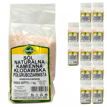 Smakosz | 12x Sól Kamienna Kłodawska różowa pół-gruboziarnista 1kg