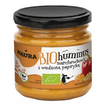 Naura | Hummus marchewkowy z wędzoną papryką BIO 190g