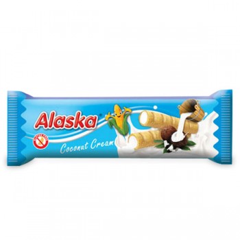 Alaska | Rurki kukurydziane nadziewane kremem o smaku kokosowym bezglutenowe 18g