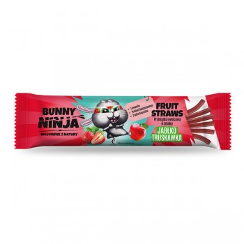Bunny Ninja | Fruit Straws przekąska owocowa o smaku jabłko-truskawka 16g