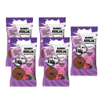 Bunny Ninja | 5x Przekąska owocowa o smaku jabłko-malina-czarna porzeczka 15g