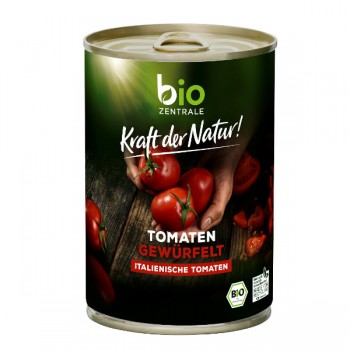 Bio Zentrale | Pomidory krojone w soku pomidorowym bezglutenowe BIO 400g (240g)