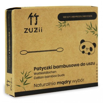 Zuzii | Patyczki higieniczne bambusowe z bawełną 100szt.