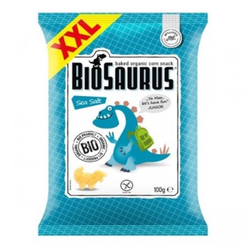McLLoyd's | Chrupki kukurydziane Dinozaury z solą morską XXL bezglutenowe BIO 100g