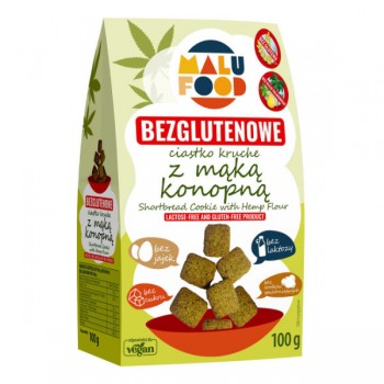 Malu Food | Ciastka kruche z mąką konopną bezglutenowe bez dodatku cukru 100g