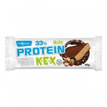 Maxsport | Wafelek proteinowy z kremem z orzechami laskowymi w polewie kakaowej bezglutenowy 40g