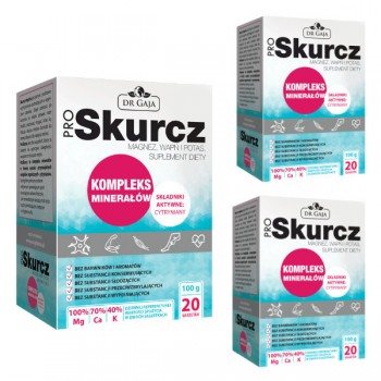 Dr Gaja | 3x ProSkurcz Cytrynian Magnezu, Potasu, Wapnia 100g 20saszetek