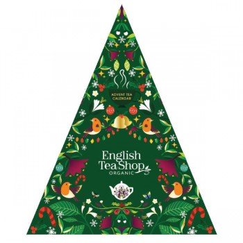 English Tea Shop Organic | Kalendarz adwentowy herbaty i herbatki BIO piramidki green trangular 13smaków (25x2g) 50g