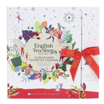 English Tea Shop Organic | Kalendarz adwentowy herbatki i herbaty BIO piramidki your wellness 25smaków) (25x2g) 50g