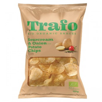 Trafo | Chipsy ziemniaczane o smaku śmietankowo-cebulowym BIO 125g