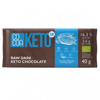 Cocoa | Czekolada keto z olejem MCT bez dodatku cukru bezglutenowa BIO 40g