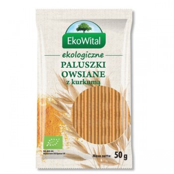 EkoWital | Paluszki owsiane pełnoziarniste z kurkumą BIO 50g