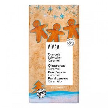 Vivani | Czekolada gianduja z kawałkami piernika i karmelu BIO 100g