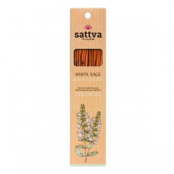 Sattva | Kadzidło indyjskie biała szałwia 15szt. 30g