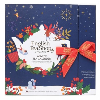 English Tea Shop Organic | Zestaw herbatek świątecznych Kalendarz Adwentowy granatowy (25x2) BIO 50g
