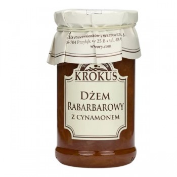 Krokus | Dżem rabarbarowy z cynamonem o obniżonej zawartości cukru bezglutenowy 235g