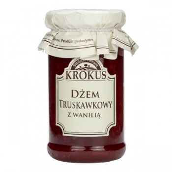 Krokus | Dżem truskawkowy z wanilią o obniżonej zawartości cukru bezglutenowy 235g