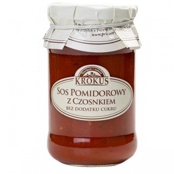 Krokus | Sos pomidorowy z czosnkiem bez dodatku cukrów 340g