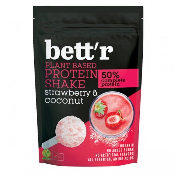 Bett’r | Shake proteinowy truskawka i kokos bez dodatku cukru BIO 450g