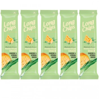 Long Chips | 5x Chipsy ziemniaczane o smaku sera z cebulką 75g