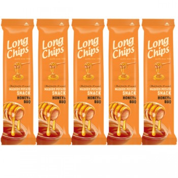 Long Chips | 5x Chipsy ziemniaczane o smaku miodu i BBQ 75g