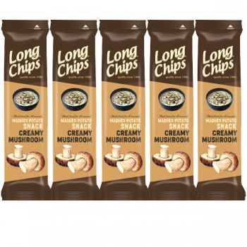 Long Chips | 5x Chipsy ziemniaczane o smaku śmietany i grzybów 75g