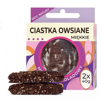 Lavica | Ciastka owsiane miękkie mocno czekoladowe bezglutenowe (2x40g) 80g
