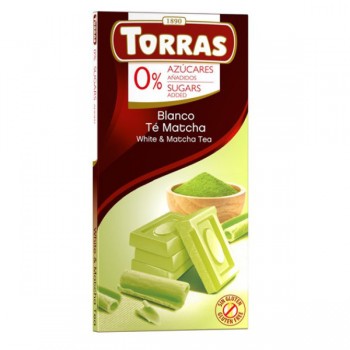 Torras | Czekolada biała z herbatą matcha bez dodatku cukru 75g