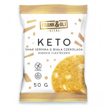 Frank&Oli | Ciastko KETO z białą czekoladą o smaku sernika 50g