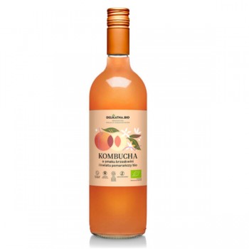 Delikatna | Kombucha o smaku brzoskwini i kwiatu pomarańczy BIO 750ml