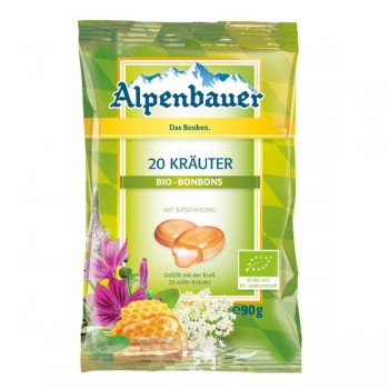 Alpenbauer | Cukierki z nadzieniem o smaku ziołowym z miodem BIO 90g
