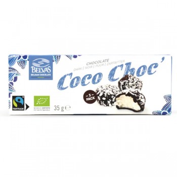 Belvas | Czekoladki belgijskie z nadzieniem kokosowym fair trade bezglutenowe BIO 35g