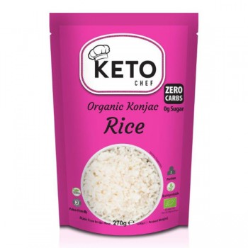 Keto Chef | Makaron (konjac) typu noodle w kształcie ryżu bezglutenowy BIO 270g (200g)