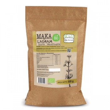 Bio Qlinar | Mąka z lnu złota pełnotłusta bezglutenowa BIO 500g