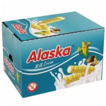 Alaska | 48x Rurki kukurydziane nadziewane kremem mlecznym bezglutenowe 18g