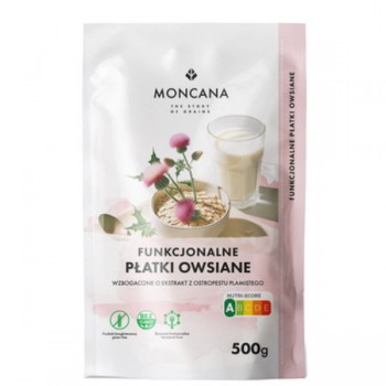 Moncana | Funkcjonalne płatki owsiane bezglutenowe wzbogacone o ekstrakt z ostropestu plamistego 500g