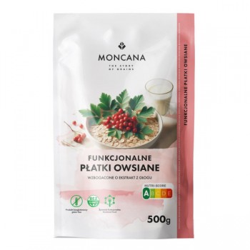 Moncana | Funkcjonalne płatki owsiane bezglutenowe wzbogacone ekstraktem z głogu 500g