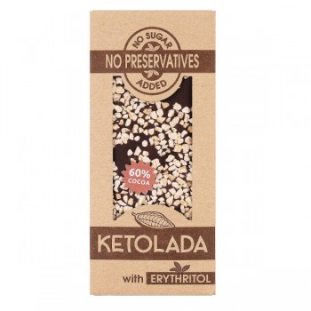 Adaka | Czekolada 60% kakao z migdałami bez dodatku cukru KETOLADA 100g