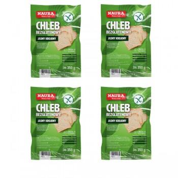 Naura | 4x Chleb bezglutenowy jasny krojony 350g