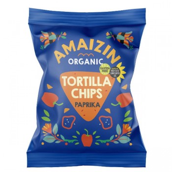 Amaizin | Bezglutenowe chipsy kukurydziane paprykowe BIO 75g