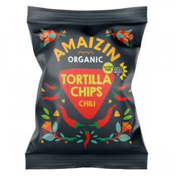 Amaizin | Bezglutenowe chipsy kukurydziane chili BIO 75g