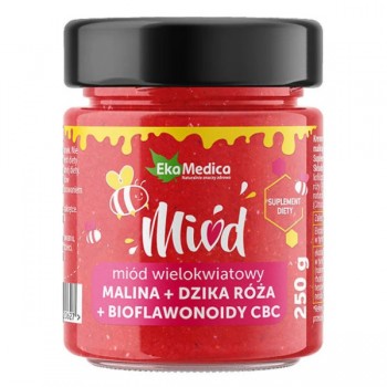 EkaMedica | Miód z maliną i dziką różą 250g